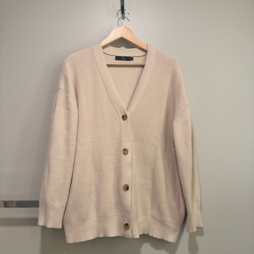 Cream Button-Up Women's Sweater